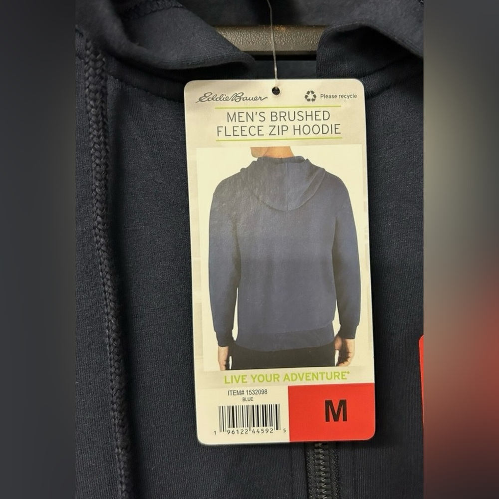 Eddie Bauer Mens Brushed Fleece Zip Hoodie NWT - Picture 2 of 4